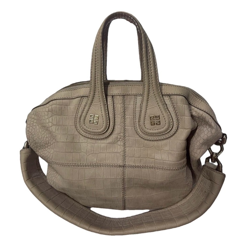 Givenchy Nightingale Small Beige Croco soft leather suede  tote